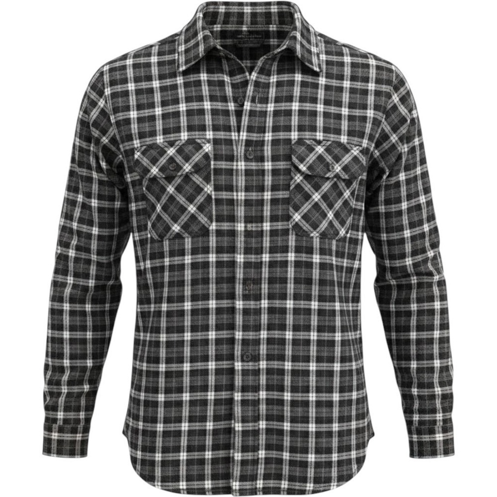 Plaid Flannel Button Up Shirt Large Long Sleeve Two Pocket Casual, Fall / Winter